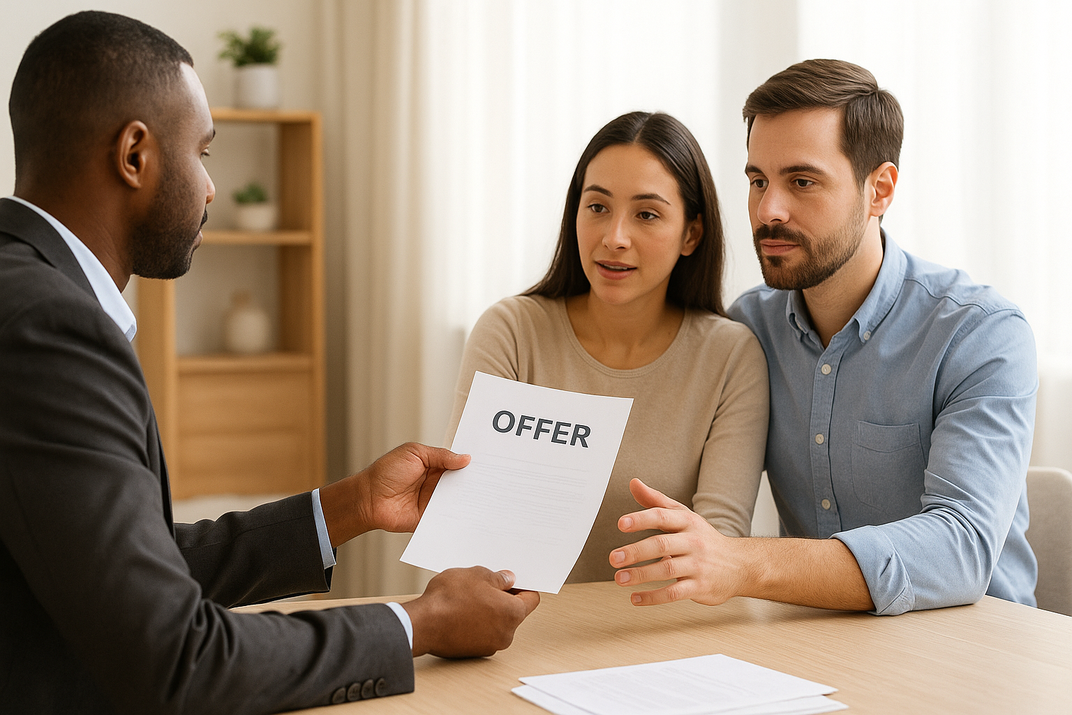 Should I Sell My House for Cash in Florida – French Investments Investor handing a cash offer to Florida homeowners.