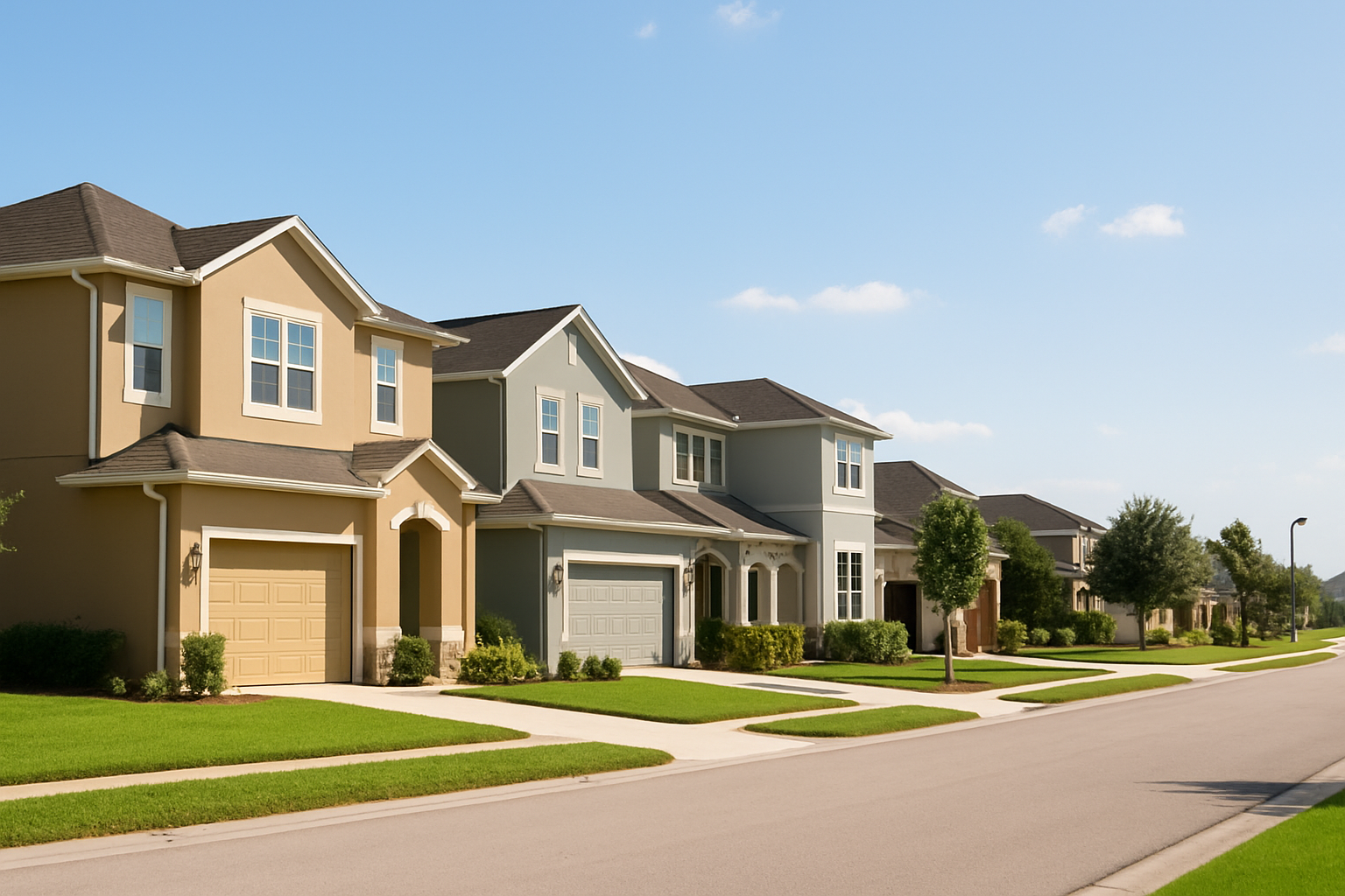 tampa-housing-market-neighborhood-hero.jpg Tampa Bay neighborhood with modern homes representing the region’s cooling housing market.