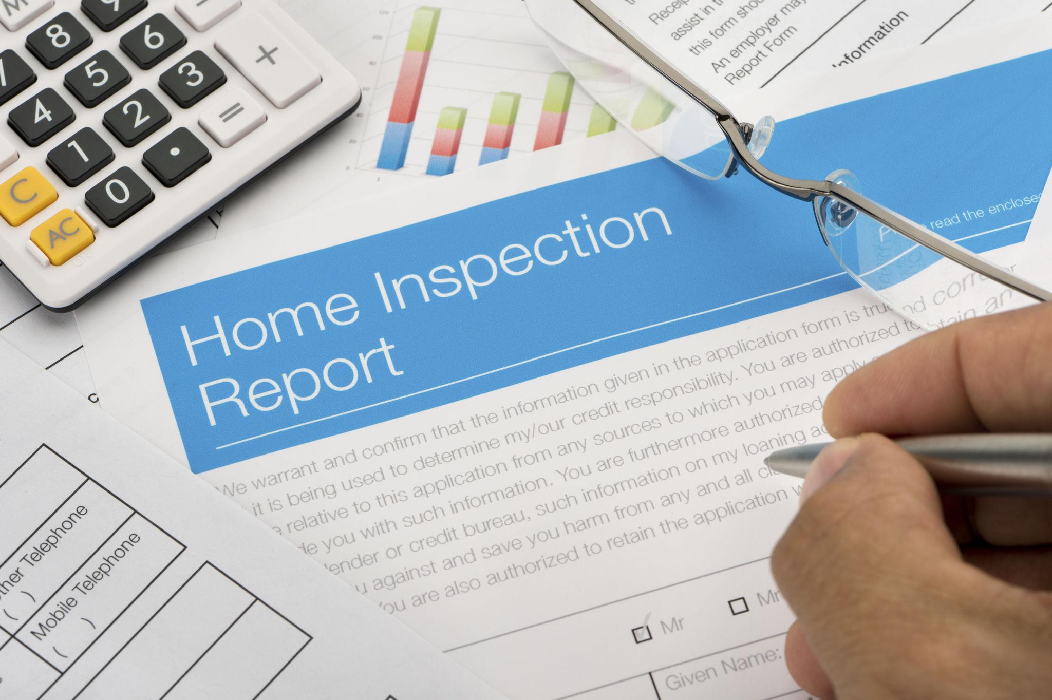 Home inspection report highlighting property condition issues during real estate evaluation